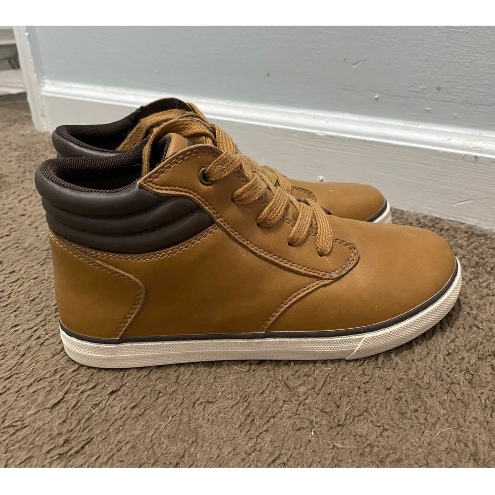 Youth Faux Leather Hi-Top Tennis Shoes